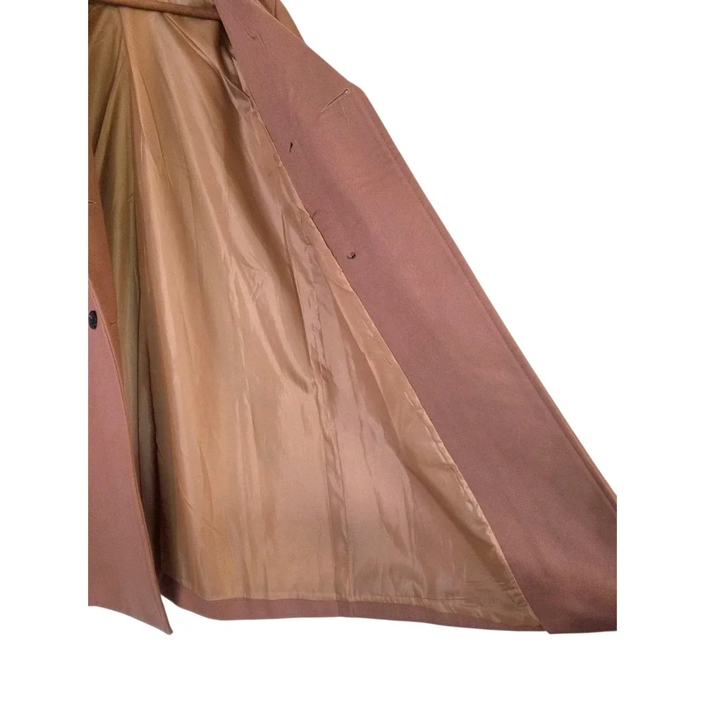 Ya Ya Fushi‎ Long Double Breasted Trench Coat Camel Colored Women's Size Small